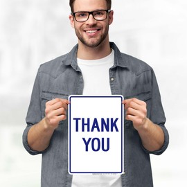 Thank You Sign, 10x7 Inches, 4 Mil Vinyl Decal Stickers Weather Resistant, Made in USA by My Sign Center