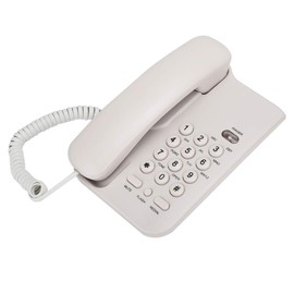 Desktop Corded Telephone, Corded Landline Telephone Support Hung on the Wall, for Home, Reception, Hotel, Office, etc. (UK Telephone Line with Random Color) (White)