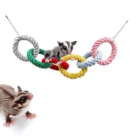 Sugar planeador - Juguetes colgantes de seis anillos para escalar, coloridos juguetes de columpio de planeador de azúcar, juguetes de ratas de hámster, accesorios de jaula para azucar, hurón, hámster, ardilla, loros chinchilla