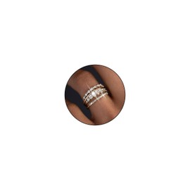 Gold Rings That Don't Tarnish Dainty Stackable Cubic Zirconia Rings Gold Plated Engagement Rings Non Tarnish Statement Wedding Bands Jewelry Gifts for Women