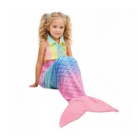 Catalonia Classy Mermaid Blanket, Fluffy Plush Fleece Mermaid Fin Cuddly Blanket, Mermaid Gift for Girls, 114 x 41 cm, Pink Tail