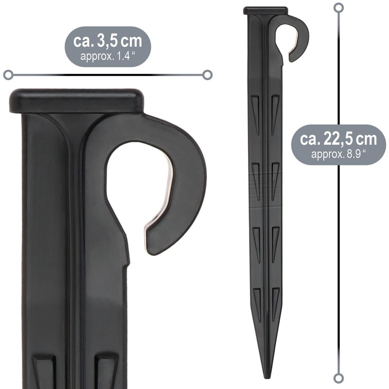 com-four® 24 x Plastic Ground Nails - Durable and UV-Resistant
