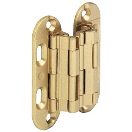 Gedotec Furniture Hinge Screw-On Door Hinge SEPA 180° for Furniture and Cabinets Door Hinge for Invisible Concealed Stop 52 x 18 mm Matt Brass 1 Piece Brass Hinge