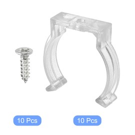 Boxonly T12 U Clips Holder Bracket Fluorescent Tube Light Fixture Plastic Pipe Clamps with Screws for LED Bulbs Ceiling Lamp Pack of 10