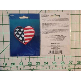 Wright's Wrights Iron-on Applique. Heart with Flag in it. 2 packs.