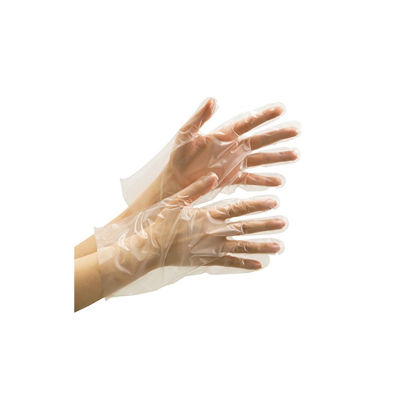 Midori Anzen VERTE-580-SS Polyethylene Disposable Gloves, Embossing, 200 Pieces, Clear