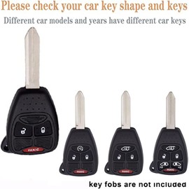 WKEDQAF TPU for Jeep Key Fob Cover Compatible with Dodge Avenger Chrysler Dakota Durango Jeep Compass (Black-J-d)