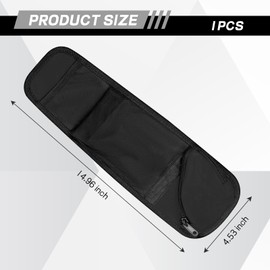 Hovom Car Seat Storage Hanging Bag, Multi-Pocket Car Seat Side Organizer, Multifunctional Mesh Pocket Auto Front Seat Organizer for Phone Wallet Glasses, Universal Car Accessories (Black, 1PCS)