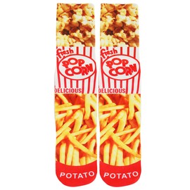 Benefeet Sox Crazy Socks for Men Funny Socks for Boys Teens Unisex 3D Print Food Themed Novelty Patterned Designer Socks for Kids Athletic Tube Socks Christmas Fried Chips