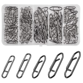 OROOTL Fishing Clips and Snaps Quick Change, 100PCS Power Clip Fish Snap Set Stainless Steel Easy Lure Change Connector Freshwater Saltwater