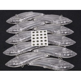 wLure 10 Blank Unpainted Minnow Crankbait Topwater Lipless Jerkbait Fishing Lures (UPL536P10)