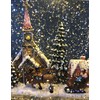 Raz Imports Town Scene Black Musical Lighted Water Lantern Figurine
