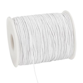 PH PandaHall Waxed Cord, Waxed Cotton Threads Wax Cord Wax Beading String Twine for DIY Bracelet Necklaces Dreamcatcher Jewellery Making Sewing Macrame Sewing Project (White, 1mm)
