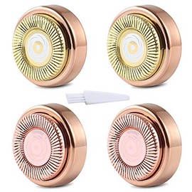 Facial Hair Remover Replacement Heads - Ablerv Flawless Replacing Blades for Good Finishing and Well Touch for Upper Lip,Chin,Cheeks and Sideburns, 18K Gold-Plated As Seen On TV - 2 Pack