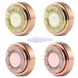 Facial Hair Remover Replacement Heads - Ablerv Flawless Replacing Blades for Good Finishing and Well Touch for Upper Lip,Chin,Cheeks and Sideburns, 18K Gold-Plated As Seen On TV - 2 Pack