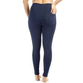 Fishers Finery Women's Ecofabric Ankle Length Legging with Back Pockets; Athletic Yoga Pants Mid- Rise; Casual Ladies Lounge Clothing (Navy, XL)