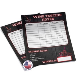 USA Made - Premium Wine Tasting Scorecards – Heavy Cardstock with Luxury Feel and Quality – Perfect for Blind Tastings, Tasting Clubs and Party Themes       Title Generator