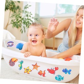 Kisangel Anti Slip Bath Stickers 10pcs Nonslip Bathtub Stickers Cartoon Sea Creature Decals for Shower Applique PVC Infant Bathtub