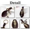 White Fang AZ314 Key Ring, Keychain, Leather, Bronze, Retro, Charm,