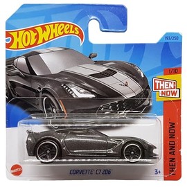 Hot Wheels - Corvette C7 Z06 - Then and Now 1/10 - HKJ40 - Short Card - Grey Metallic - GM - Mattel 2023 - 1:64