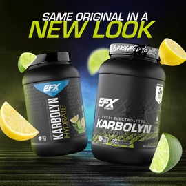 EFX Sports Karbolyn Hydrate | Carbohydrate Powder + Electrolytes | Sugar Free Sports Drink Mix | Fuel & Hydration | Stimulant Free | 66 Servings (Lemon Lime)