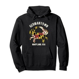 Germantown Maryland USA Crab Vintage Distressed Style Design Pullover Hoodie