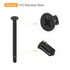 uxcell #10 x 2-1/2" Sheet Metal Screws, 50pcs Black Oxide