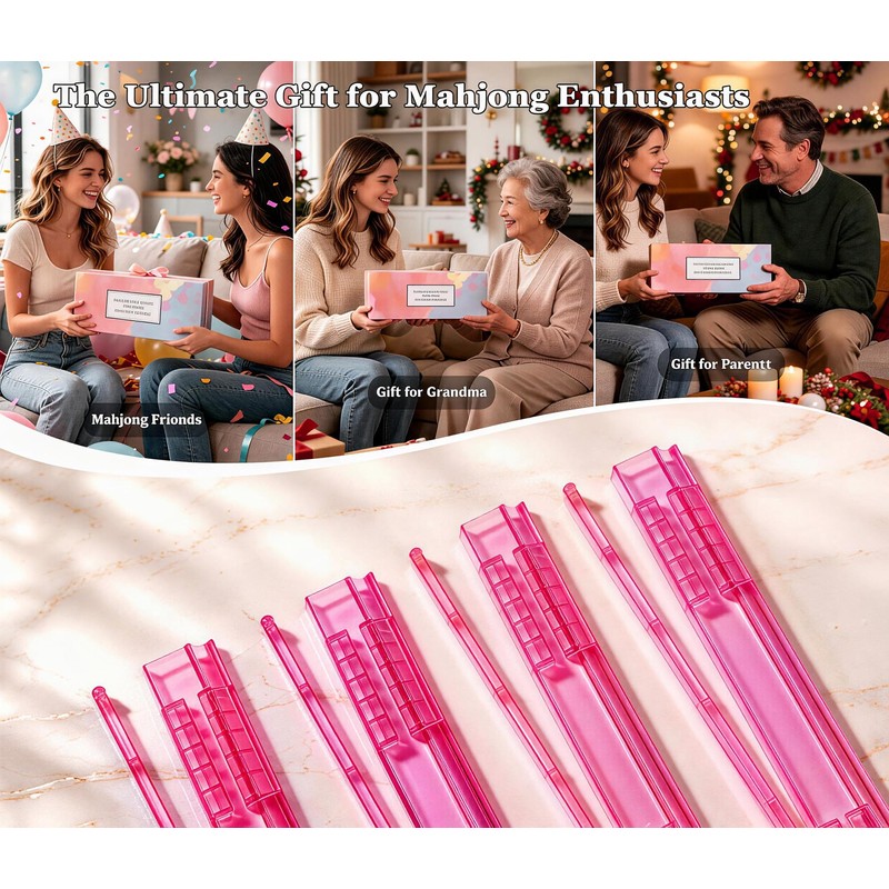 Plastic Mahjong Racks, 4 Pcs Pink Rack for American Mahjong
