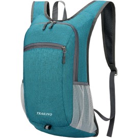 TRAILIVO Hiking Backpack 15L Foldable Backpack Small Lightweight Daypack for Hiking Travel Outdoor, Green