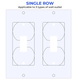 Outlet Insulators Draft Sealers, Electric Insulation Switch Socket Cover Pads EVA Foam Replacement Energy Saving Universal Gasket Plates for Wall, Light (White, Double（20Pack)