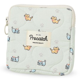 Precatch Women's Pouch, Accessory Storage, Canvas, Coin Purse, Compact, Character, white