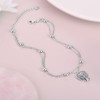 925 Sterling Silver Anklet Angel Wings Double Layer Anklet for