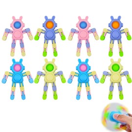 8 PCS Transformable Toy, Fidget Toys for Kids, Fidget Toys Party Bag Fillers, Funny DIY Fingertip Spin Top Toys, Hand Creative Fingertip Mechanical Gyro for Kids Adults (Random color)