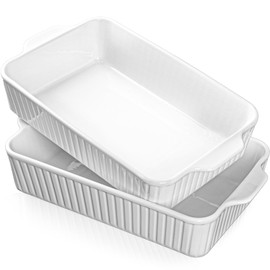 Casserole Dishes for Oven 9x13,2 Pack Ceramic Baking Dish Large & Deep,4.2 QT Casserole Dish Set with Handles Durable Bakeware for Lasagna, Roasts, Cake Cooking, Lasagna Pan Sets Nonstick-Microwave Safe