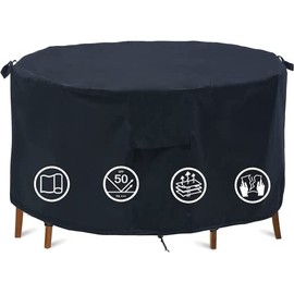Garden Furniture Covers Waterproof, Garden Table Cover Round Patio Furniture Table Covers Outdoor Round Table Cover Patio Set Cover Protection Windproof Anti-UV Circular (Ø230x100cm)