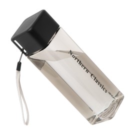 Generisch Stylish Square Designer Qubelle 480ml Clear Water Bottle with Black Lid Northern Classics