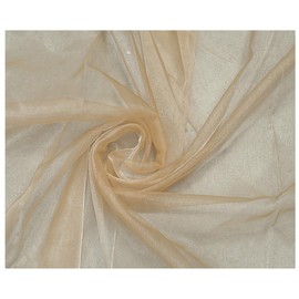 Paquete de 10 pernos de tela nupcial sólido traslúcida Organza Perno para vestido de novia, moda, manualidades, decoraciones, sedoso, brillante Organza 111.76 cm - más de 30 colores, Dorado champaña, 10 YARD, 1