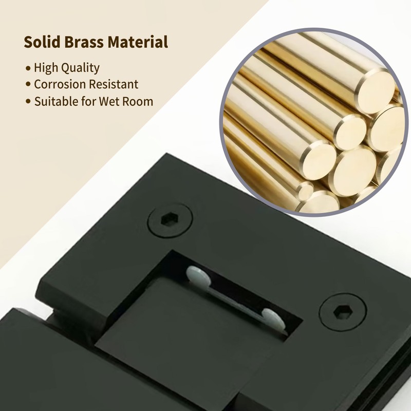 Menginvent Shower Door Hinges, 180 Degree Glass Door Hinges, Heavy-Duty