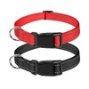 Petbuy Reflective Nylon Dog Collars 2pcs,with Quick Release Buckle,Adjustable Safety