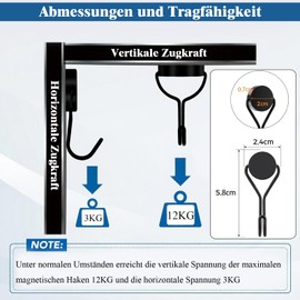 MejaRizon 6 Stück Magnethaken, 12KG Magnethaken Extra Stark, 20mm Neodym Magnete mit Haken, Magnetische Haken Geeignet für Küche, Gadgets, Schließfächer, Kühlschränke, Grillständer