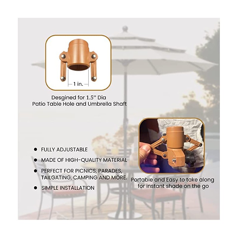 Beach Umbrella Holder for Patio Tables - Strong Locking System