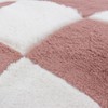 Heya Home Cozee Pink Check Faux Fur Cushion Cover
