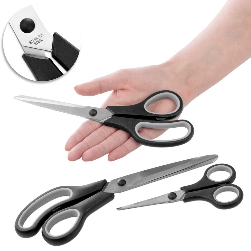 COM-FOUR® 3-Piece Set Multi-Purpose Scissors, Large Household Scissors, Small Kitchen