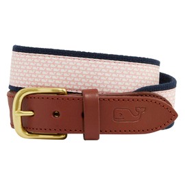 vineyard vines Boys' Micro Whale Classic Canvas Club Belt, Pink Blossom, Small