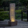 MSEONWXI Modern Outdoor Water Fountain with LED Lights - Large