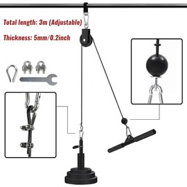 GEMMAHW Fitness Pulley Cable, 5 Meter Cable Pulley System Home Gym, Fitness Cable for Pulley Machine Accessories, 5mm Heavy Duty Replacement Pulley Cable for Home Gym