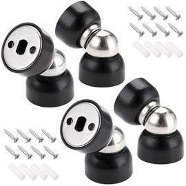 Sumnacon Powerful Magnetic Doorstop - 4 Pcs Stainless Steel Mini Door Stopper, Heavy Duty Magnetism Door Holder for Bedroom Bathroom Kitchen Home Office,Black