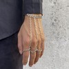 Bethynas Gothic Finger Ring Chain Bracelet Punk Slave Bracelet Kurapika