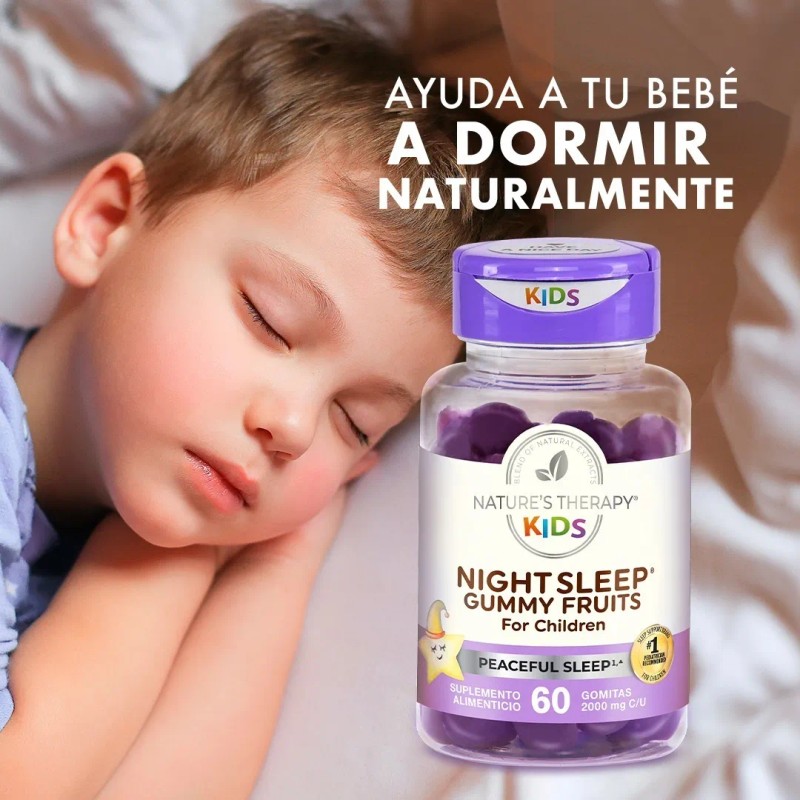 Night Sleep Gummy Fruits, Para Niños, 100% Natural Nt® Sabor