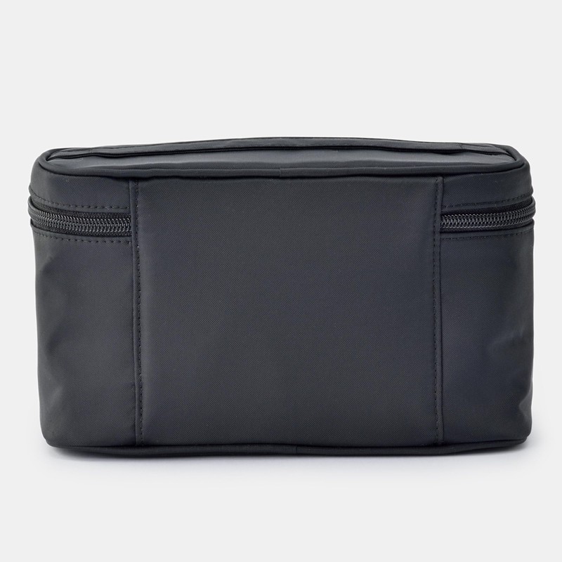 Muji 83525484 Nylon Pouch with Hand, Black, Approx. 8.1 x